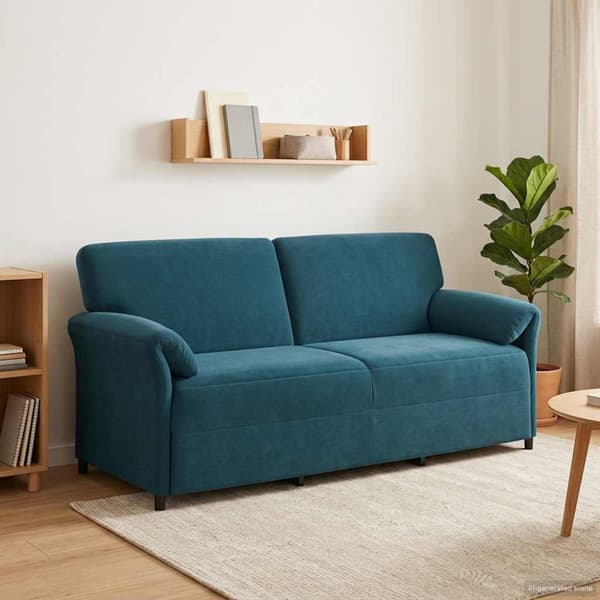 3-Sits soffa Blå 198 x 83 x 95 cm Sammet