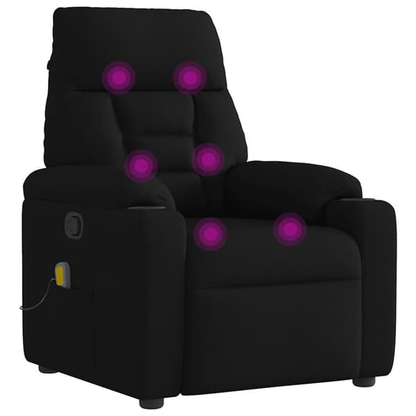 Massagefåtölj svart tyg