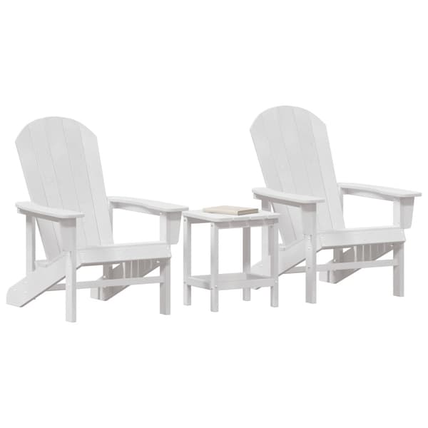 Trädgård Stol 3 pcs Vit polyeten