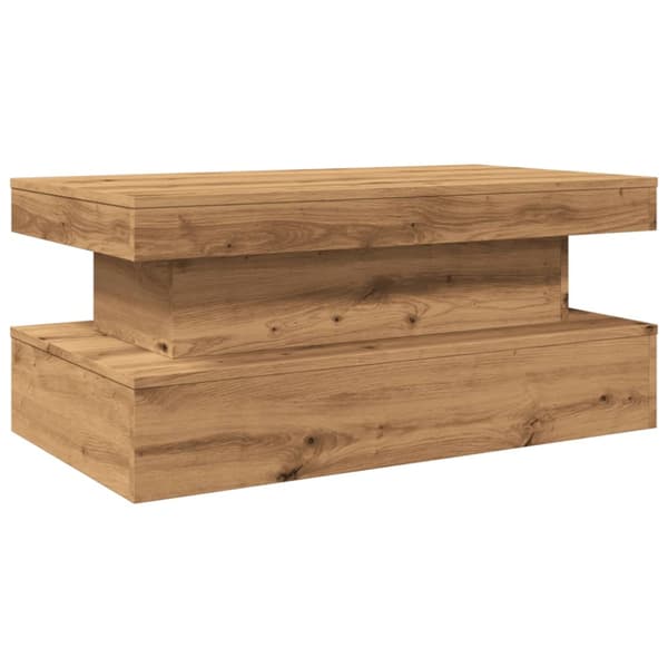 Soffbord med LED ek 90x50x40 cm