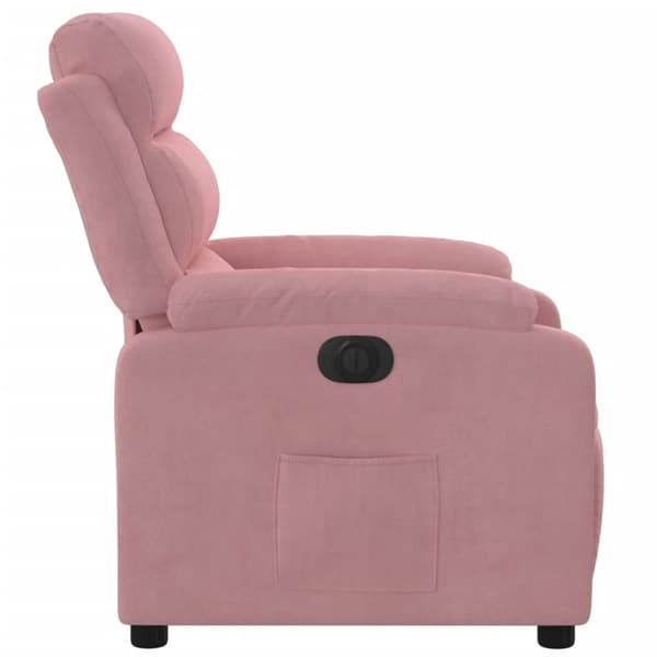 Elektrisk reclinerfåtölj rosa sammet
