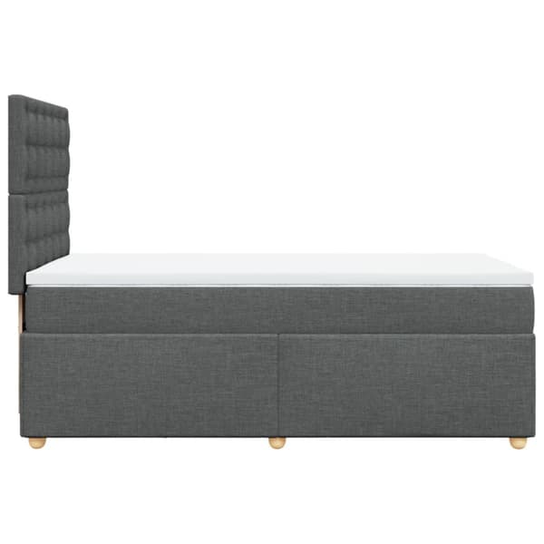 Ramsäng med madrass mörkgrå 80x200 cm tyg