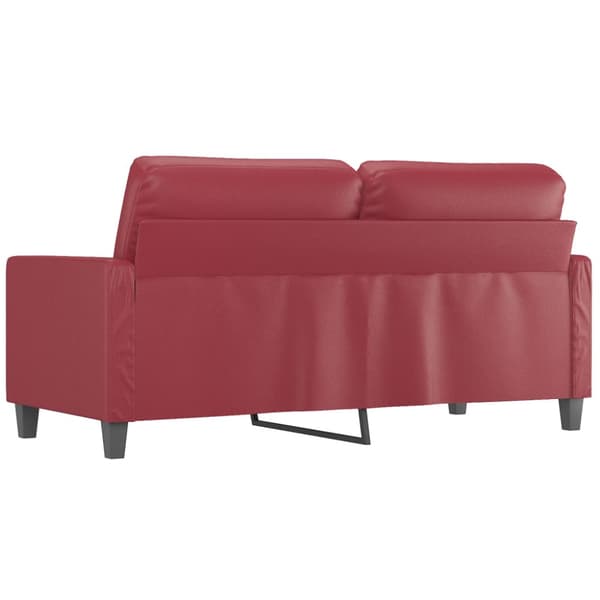 2-sitssoffa vinröd 140 cm fuskläder