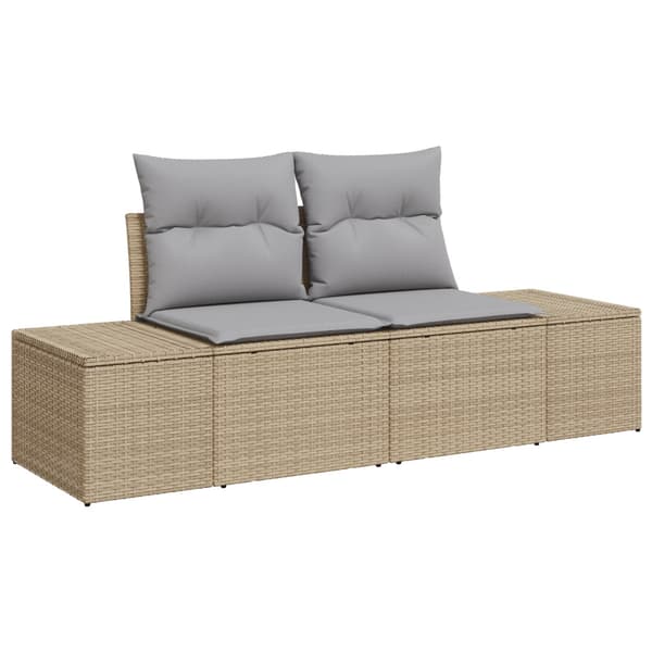 Trädgårdsoffset 8 st Beige Poly rattan
