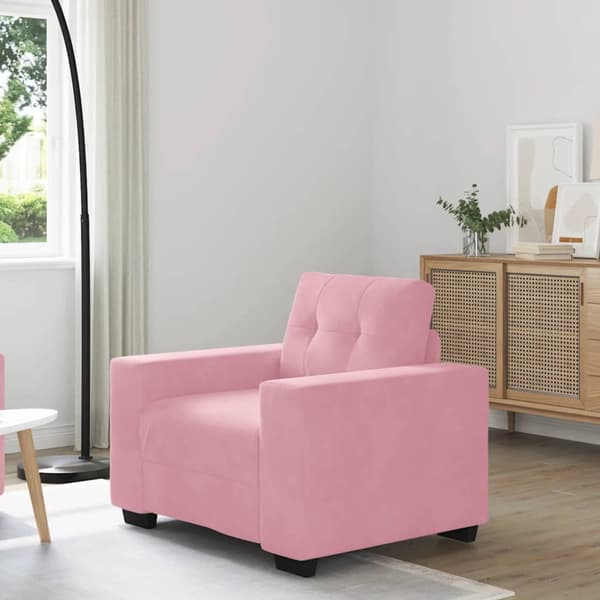 Soffstol rosa 100x78x80 cm sammet