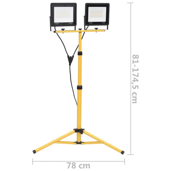 Strålkastare med stativ 2x100 W LED varmvit
