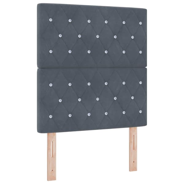 Ottoman-säng med madrass och LED Mörkgrå 80 x 200 cm Sammet