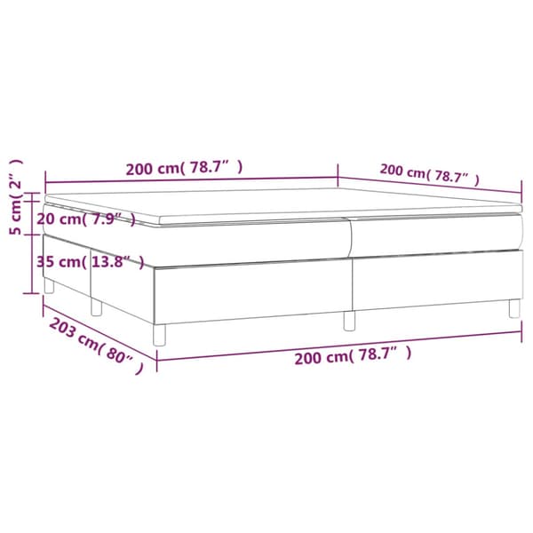 Ramsäng med madrass vit 200x200 cm konstläder