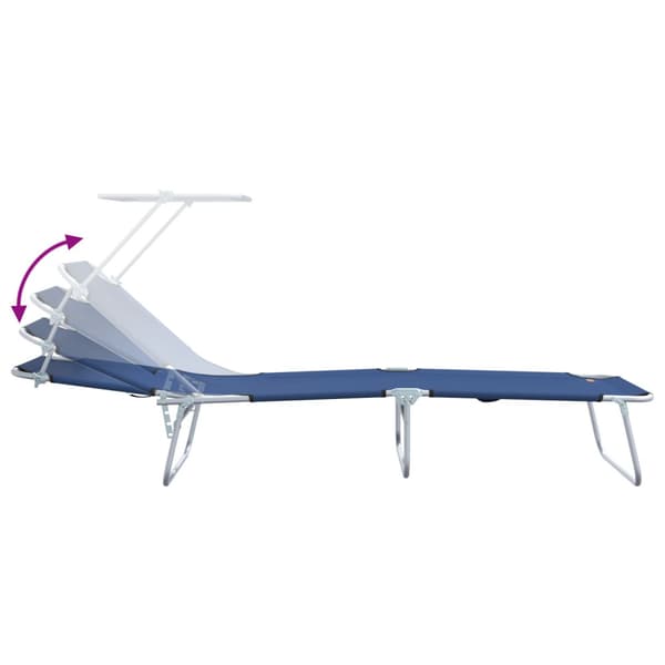 Solstol 2 pcs Blå 58 x 188 x 77cm Polyester