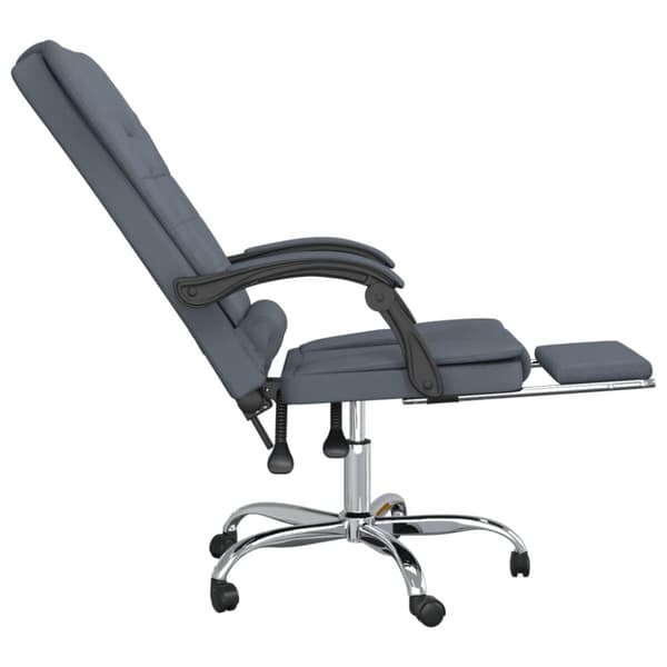Kontorsstol med massage mörkgrå sammet