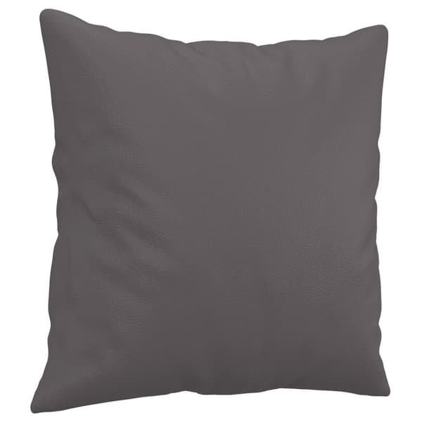 2-sits soffa med prydnadskuddar grå 140 cm konstläder