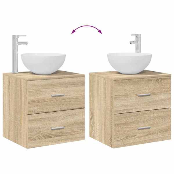 Badrumsmöbelset 2 pcs Sonoma-ek Konstruerat trä