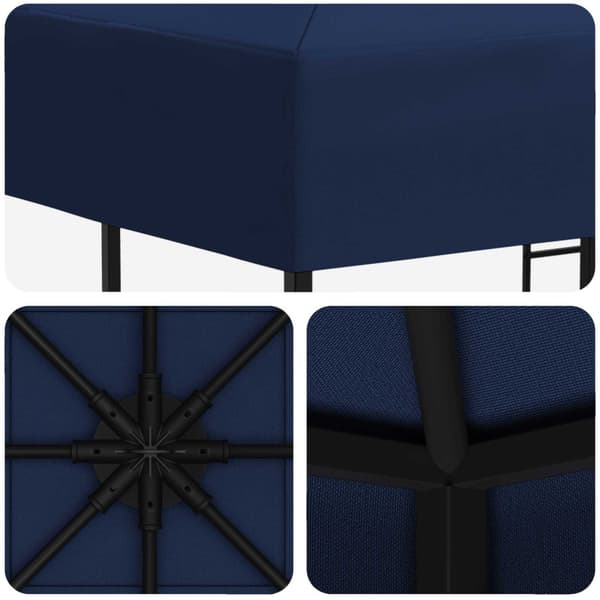Paviljong 3 x 3 m Blå Polyester och Stål 190 gsm