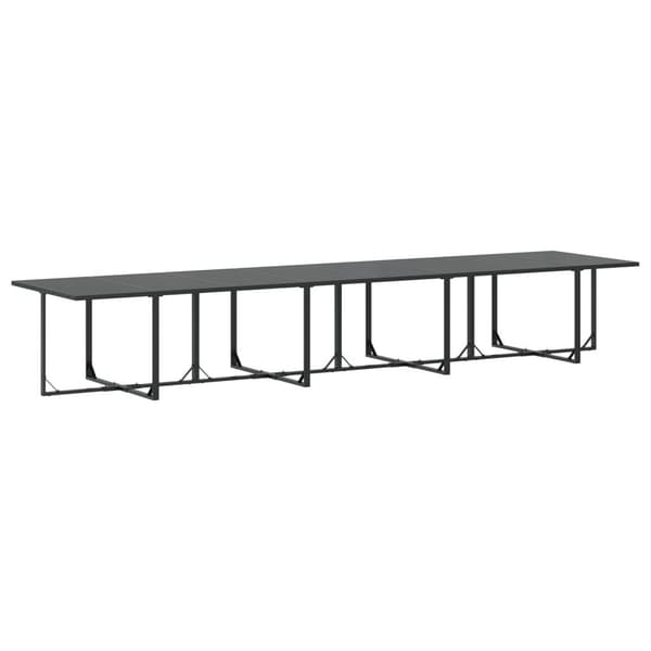 Trädgårdsmöbelset 13 pcs Svart Stål