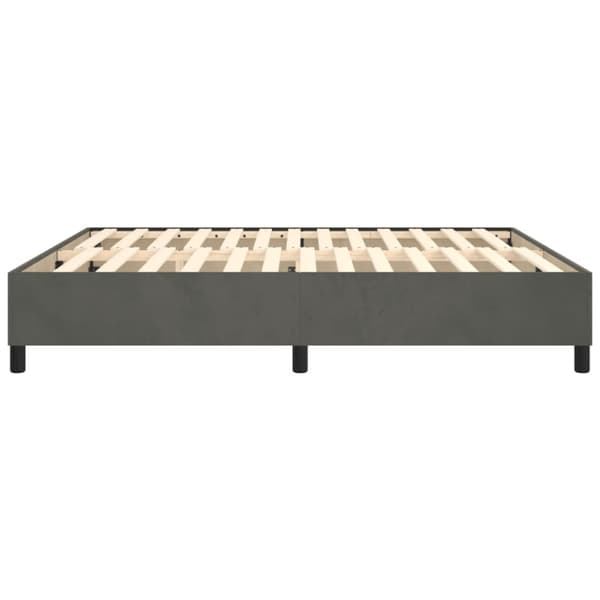Boxspring-sängram mörkgrå 200x200 cm sammet