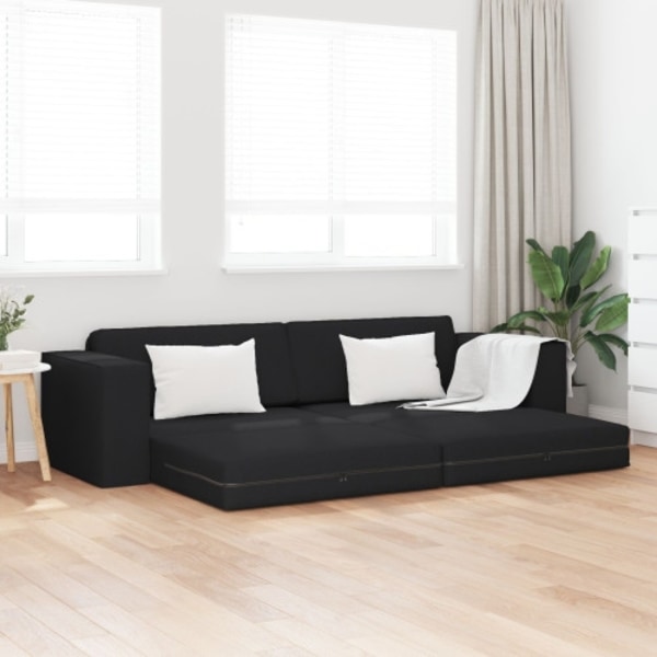 Golvsängsoffa 2-i-1 Svart 245x150x60.5 cm Tyg