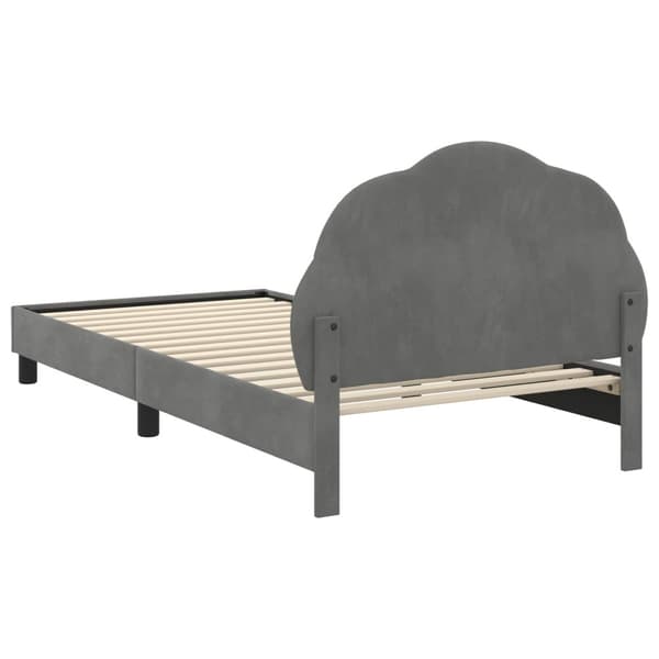 Barnsängram med sänggavel Mörkgrå 90 x 200 cm Sammet
