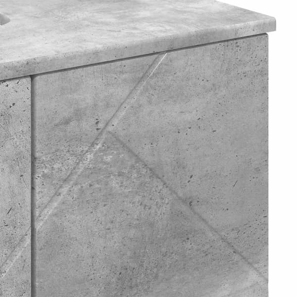 Badrumsmöbelset 3 pcs Betonggrå Konstruerat trä & Metall