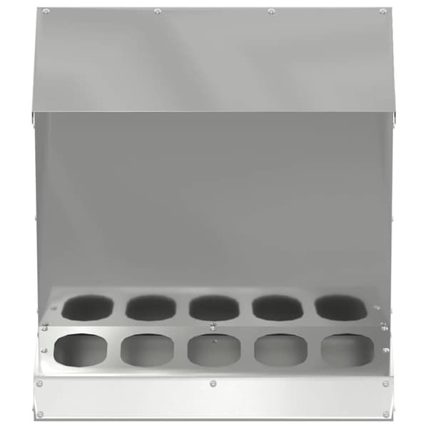 Hönsfodertråg Silver 40 x 40 x 45 cm Galvaniserat Stål