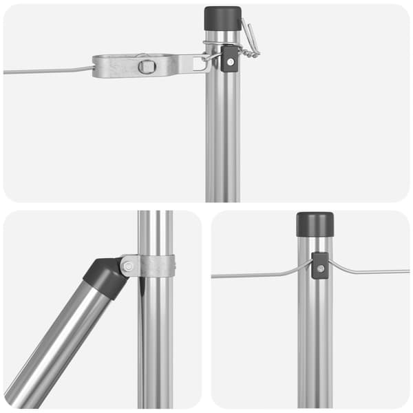 Stängselstolpe 13 pcs Silver Stål