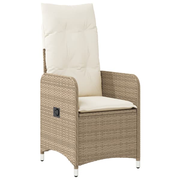 Trädgårdsmöbelset 7 pcs Beige konstrotting