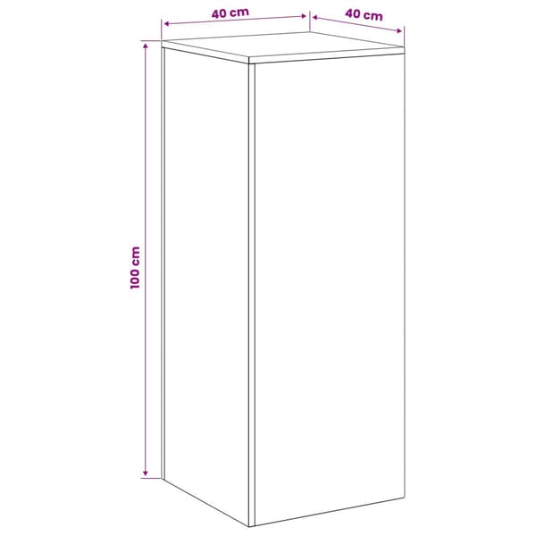 Växtställ 2 pcs Svart 40 x 40 x 100 cm Stål