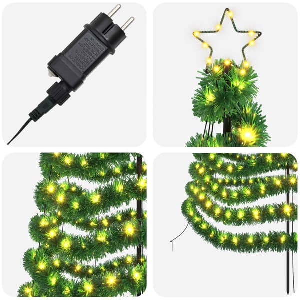 LED-julgran med glitter och markspett EKENAS 250 cm
