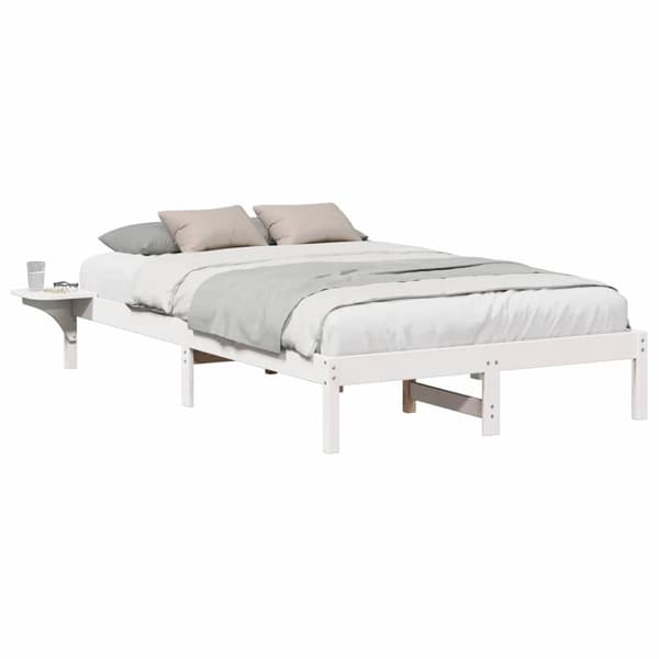 Sängram Vit 135 x 190 cm Massiv furu