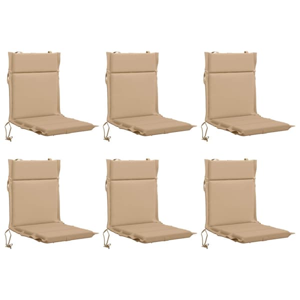 6-delade Höga Ryggstolsdynor GEMERT 6 st 100% Polyester Sand