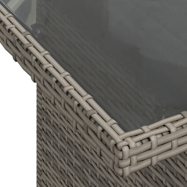 Trädgårdsoffset med lagring 5 pcs Grå Poly rattan
