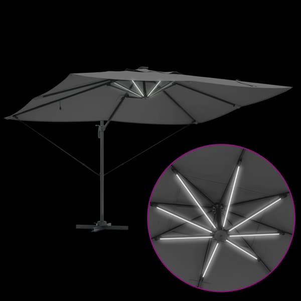 Parasoll Antracit 352 x 251 x 265 cm Polyester och aluminium