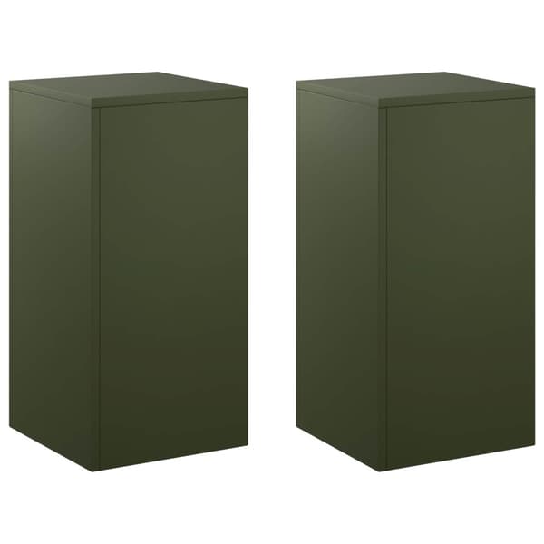 Växtställ 2 pcs Olivgrön 30 x 30 x 60 cm Stål