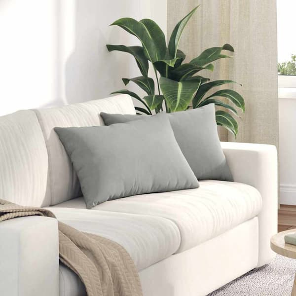 Sofakuddar 2 pcs Ljusgrå 60 x 40 cm tyg