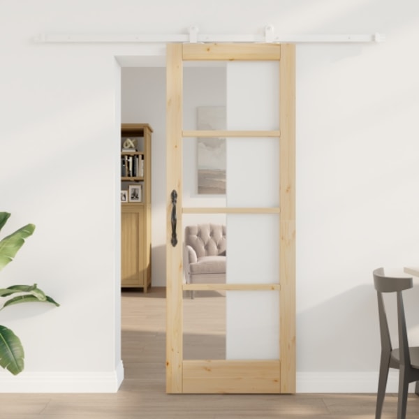 Skjutdörr med Utrustningssats 'ORKDAL'Massivt Trä & Glas