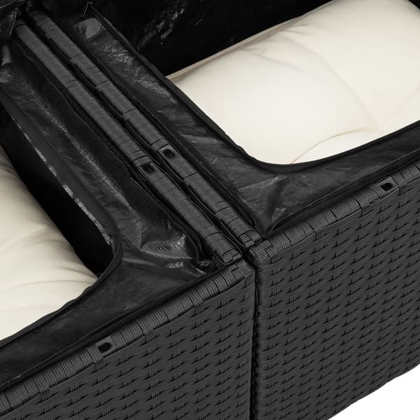 Trädgårdsoffset 9 st Svart Poly rattan