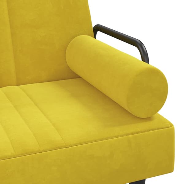 Bäddsoffa med armstöd gul sammet