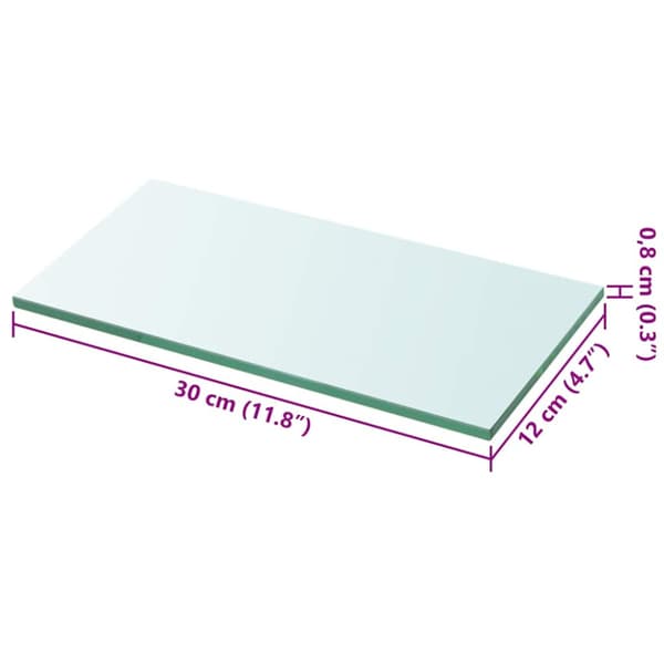 Hyllplan glas genomskinlig 30x12 cm