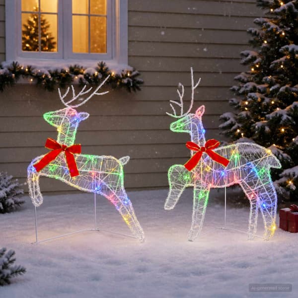 Julren 2 st 40 LED-lampor Mångfärgad 43 x 19 x 65 cm