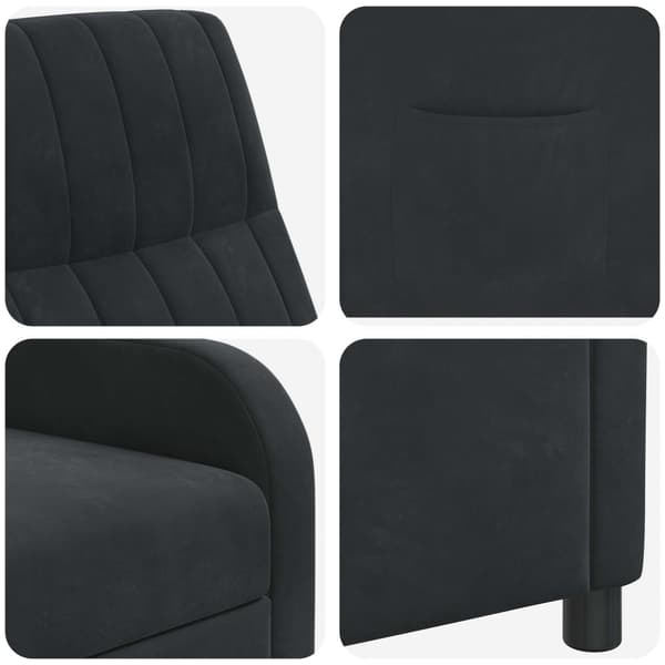 Recliner Svart Sammet (V)