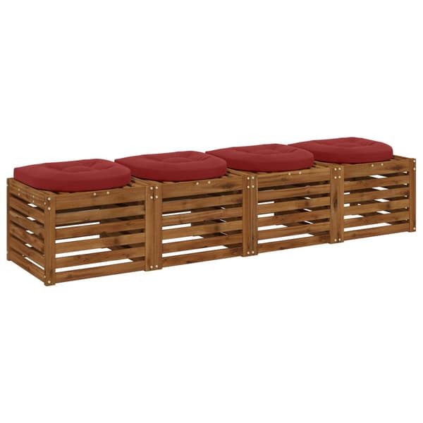 4-delade Sittdynor 4 st 100% Polyester Vinröd 40 x 40 x 5 cm