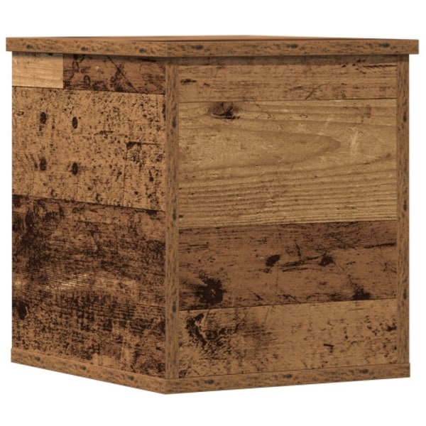 Förvaringslåda med lock återvunnet trä 30x35x35 cm konstr. trä