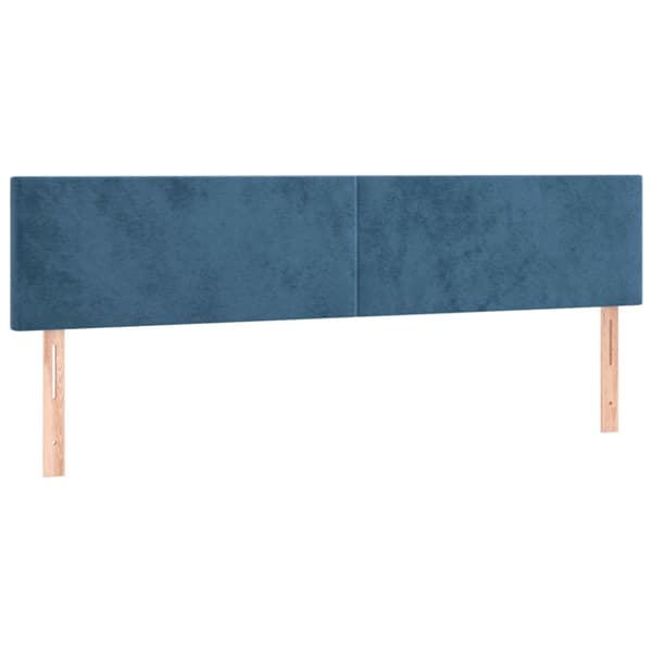 Sänggavel LED mörkblå 200x5x78/88 cm sammet