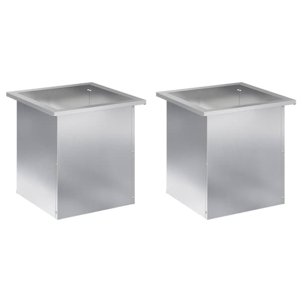 Odlingslåda med LED 2 st Silver 40 x 40 x 40 cm