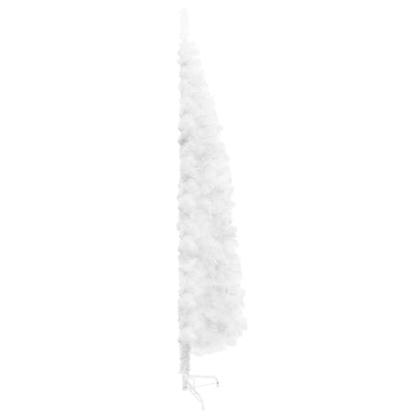 Smal halv plastgran med stativ vit 150 cm
