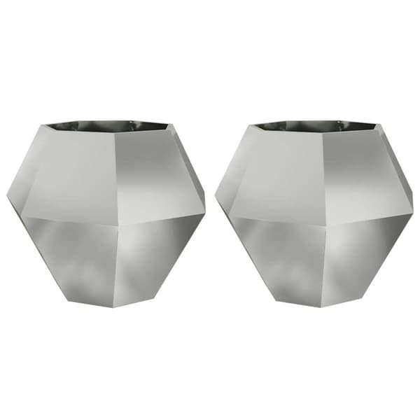 Planteringskärl 2 pcs Silver 100 x 100 x 80 cm