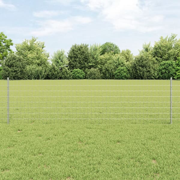Stängsel med stolpe Silver 0,6 x 10 m Stål
