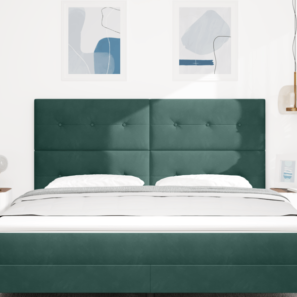 LED huvuddyna med LED-ljusslingor Grön 180 cm Sammet