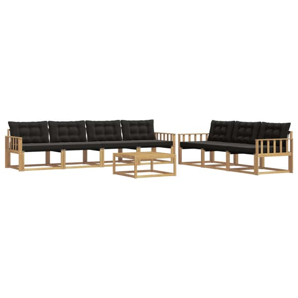 Utomhussoffset 8 pcs Vit och svart