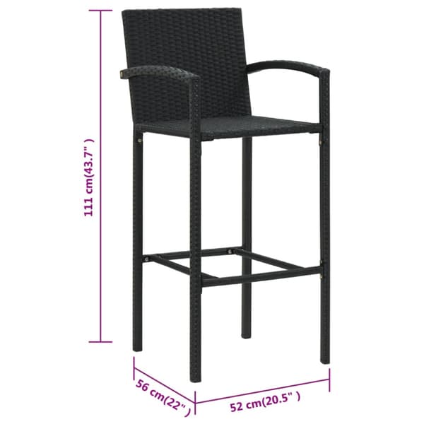 Barstolar 2 st svart konstrotting