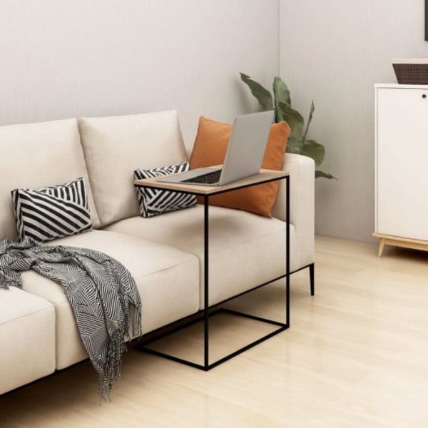 Sidobord svart 55x35x66 cm konstruerat trä
